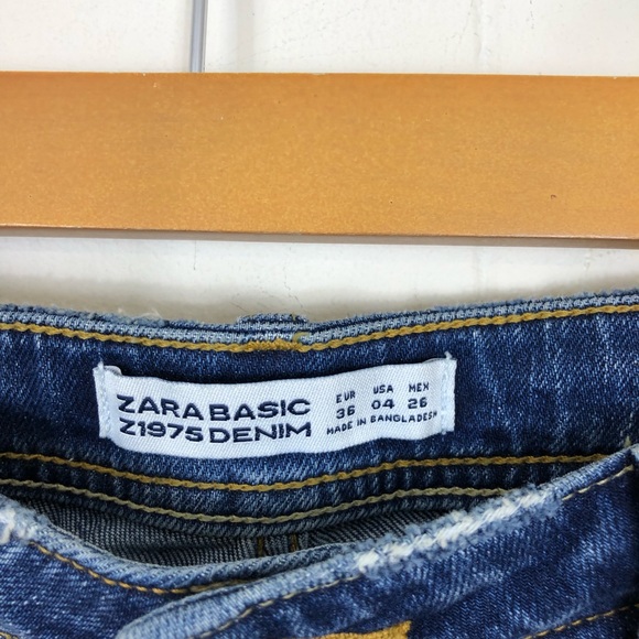 Zara Floral Embroidered Mid-Rise Skinny Jeans Sz 4 - Picture 5 of 13